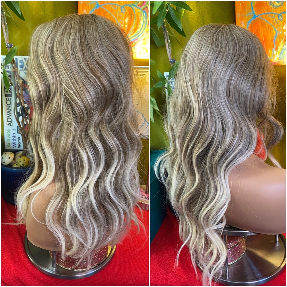 Lace front wig- Ashy ash blonde balayage